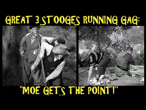 Great 3 Stooges Running Gag: "Moe Gets The Point!"