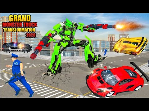 US Army Monster Truck Transform Robot Shooting Android Gameplay.