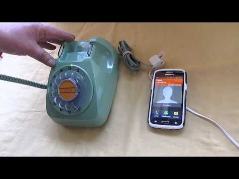 telefono de disco verde años 80 funcionando