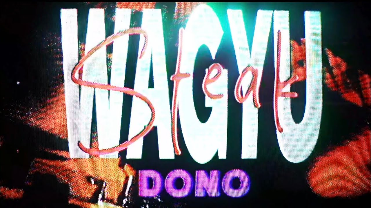 1KDONO Wagyu Steaks! music video thumbnail featuring bold underground hip-hop visuals and signature crimson-dark cinematic aesthetic