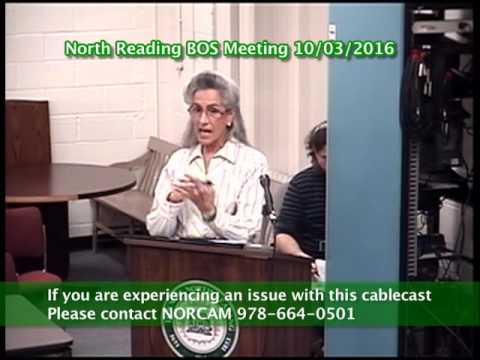 North Reading MA Board of Selectmen Meeting 10/03/16