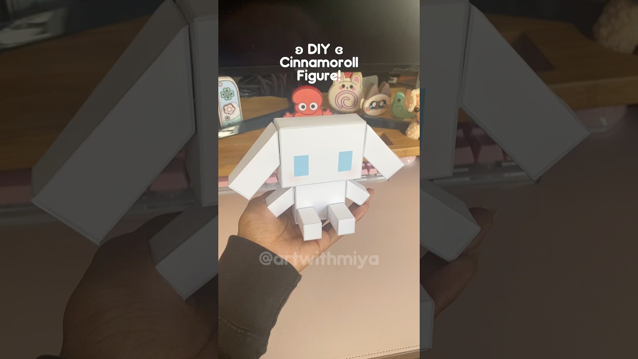 DIY Cinnamoroll Figure! ໒꒰ྀིᵔ ᵕ ᵔ ꒱ྀི১💞 #papercraft #craftideas #giftideas #deskdecor #sanrio #diy