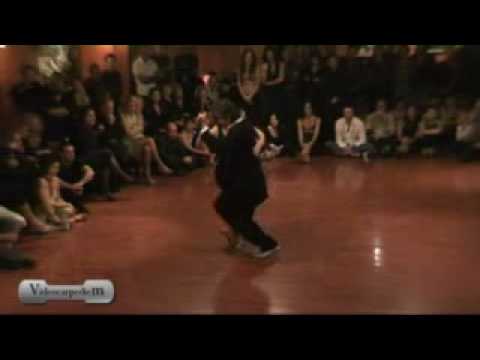  Corina de la Rosa  and  Julio Balmaceda  are  dancing  to  the  milonga  "  Milonga, Vieja Milonga  "