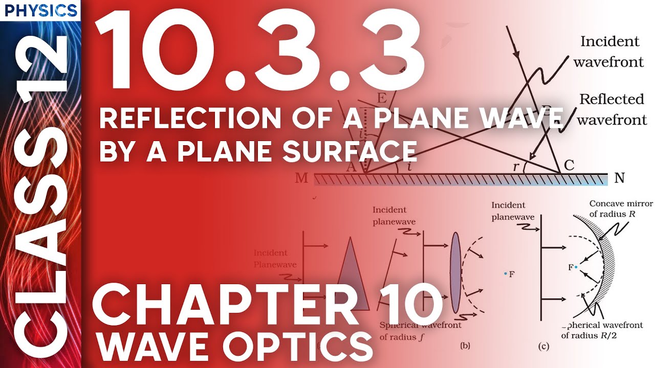 10.3.3 Reflection of a Plane Wave by a Plane Surface. Class 12 Physics Chapter 10. Wave Optics.