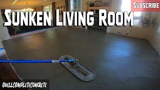 How to pour  Concrete in a sunken living room