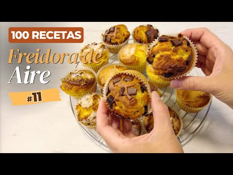 Vídeo sobre cómo hacer magdalenas con pepitas de chocolate en freidora de aire
