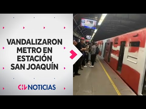 PASAJEROS GRABARON EL ATAQUE: Encapuchados vandalizaron Metro en la Estación San Joaquín