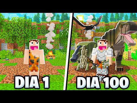 100 DIAS PRESO NA IDADE DA PEDRA NO MINECRAFT!!! - O FILME