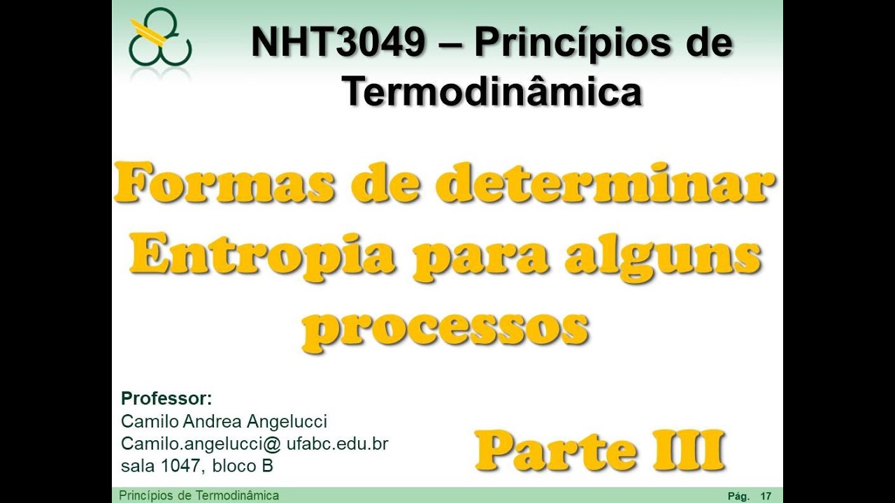 S.8.2.3 - Formas de determinar Entropia. (Parte 3)