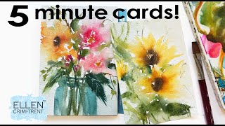 EASY Semi abstract Watercolor Flower cards!