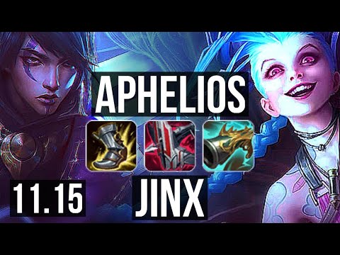 APHELIOS & Braum vs JINX & Leona (ADC) | 14/1/6, Rank 7 Aphelios, Legendary | NA Challenger | v11.15
