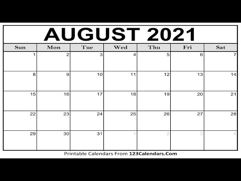 Printable August 2021 Calendar Templates and Holidays - 123Calendars.com