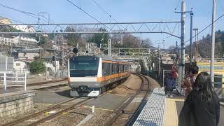 中央特快1321T(高尾から普通1321M)大月行相模湖駅2番線入線