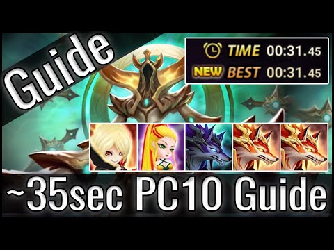 SUMMONERS WAR: ~35sec Punisher's Crypt (PB10) Speed Team Guide (German / Deutsch)