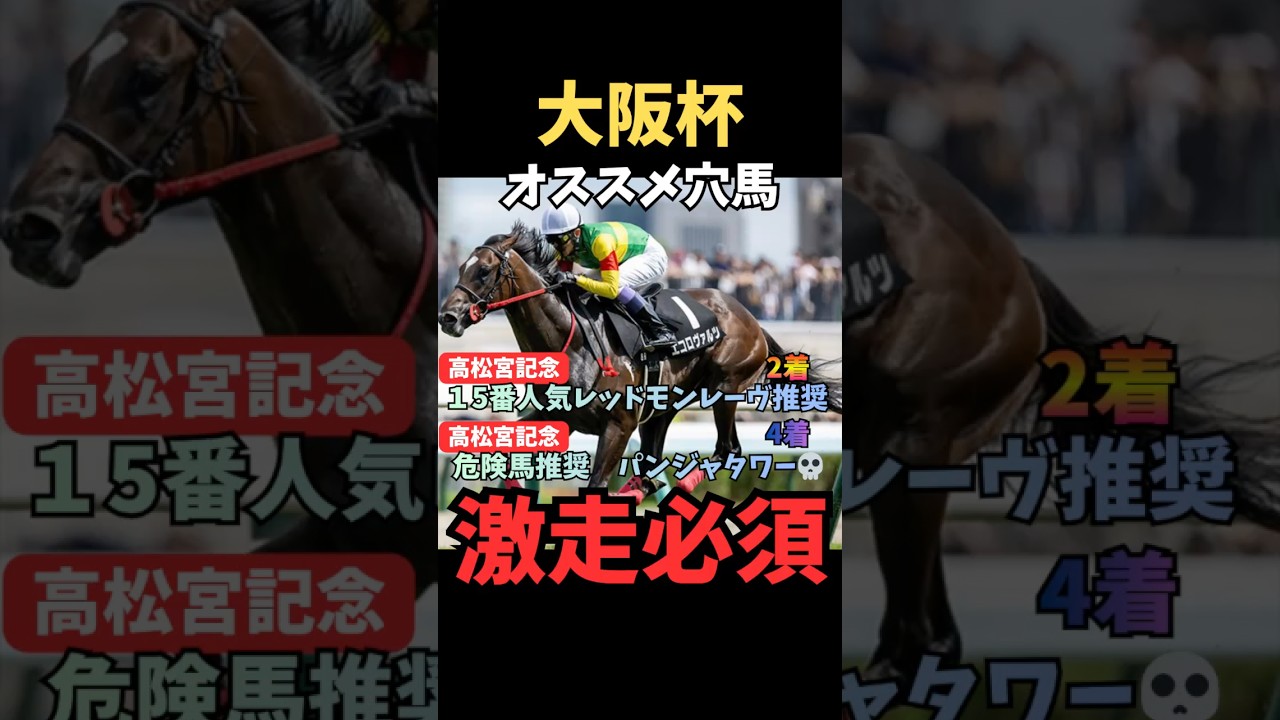 【大阪杯2026】オススメ穴馬/エコロヴァルツ#大阪杯 #エコロヴァルツ #競馬 #競馬予想 #競馬予想tv #中央競馬予想 #ウマキング #うまログ #粗品