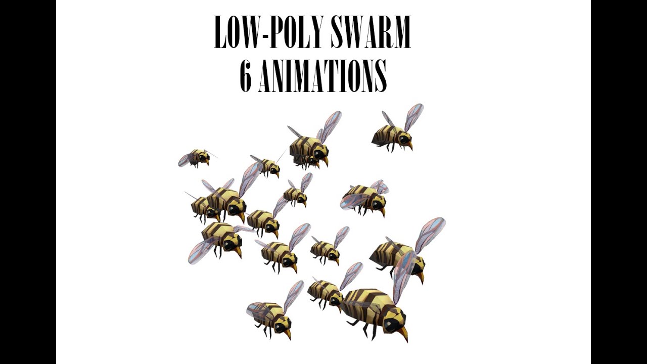 Swarm bee wasp 3D Model