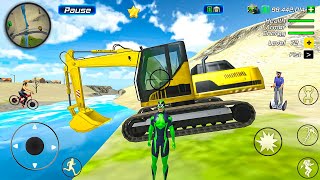 Rope Frog Ninja Hero Strange Gangster - Open City Construction Excavator - Android Gameplay