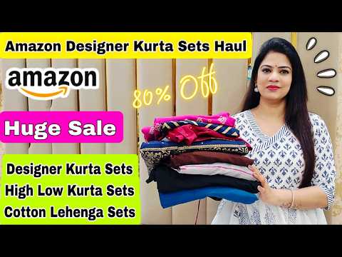 Amazon Designer Kurta Sets Haul,Anarkali,Cotton Lehenga,High Low Pattern Kurta Sets,Rajni Style Tips