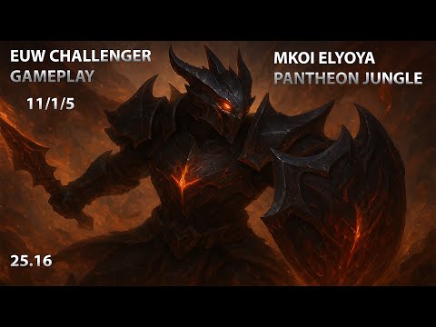 MKOI ELYOYA Pantheon | EUW Challenger Gameplay | Pantheon vs Sylas | Jungle Gameplay | 25.16