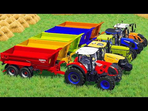 JOHN DEERE vs CLAAS vs CASE vs FENDT vs LANDINI TRACTORS BATTLE - Farming Simulator 2022