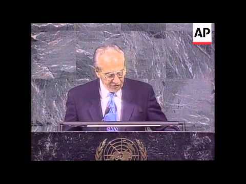 USA - Peres Addresses U.N. On Middle East Problem