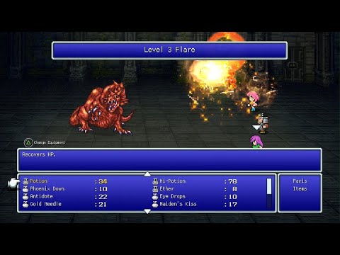 FINAL FANTASY V How To Learn Blue Magic "Level 3 Flare" From Red Dragon