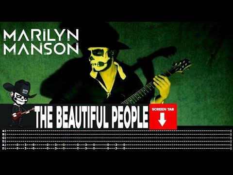 【MARILYN MANSON】[ The Beautiful People ] cover by Masuka | LESSON | GUITAR TAB