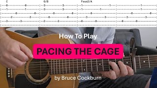 How to play PACING THE CAGE by Bruce Cockburn - Tutorial