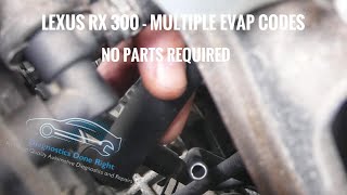 2002 Lexus RX300 Multiple EVAP Codes