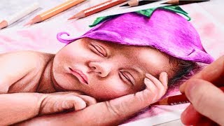 Drawing a COLOURED PENCIL Portrait in JUST 5 STEPS!