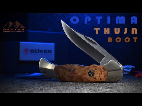 Best Boker Folding Knife Thuja Root New Logo - Hunting Fishing Camping and Adventure - Retten