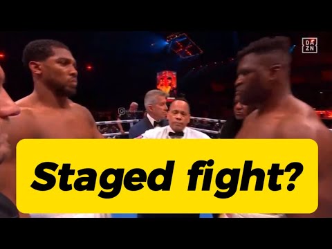 Joshua vs Ngannou - Staged fight? Slow motion punch.