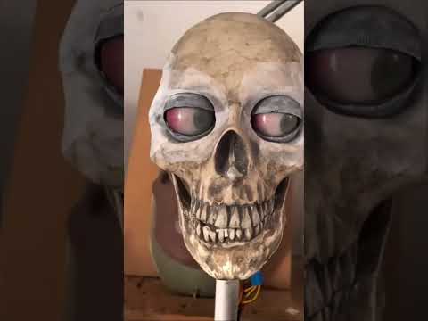 Creepy Humanoid Eye Blinking on Real Human Skull 😱🧠