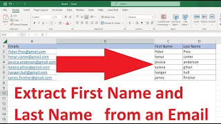 How to Extract First Name and Last Name from an Email | Excel | Easy Methods