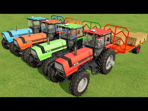 TRANSPORTING PALLETS ON CASE TRACTORS WITH ISUZU COLORED TRUCKS - Farming Simulator 22