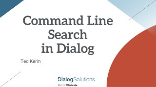 Command Line Search in Dialog