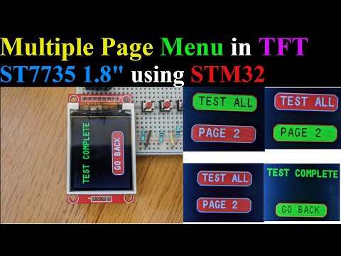 TFT MENU using STM32 || ST7735 1.8" || Multiple Pages || HAL SPI