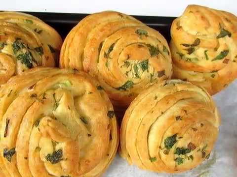 Scallion Pinwheel Bread - Dinner Rolls Recipe