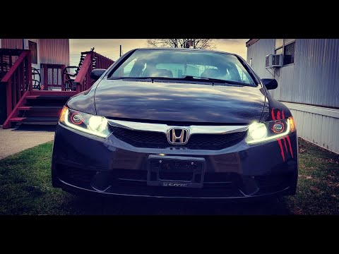 Installing The PrecisionWorkz Retrofit Headlights On The Civic!