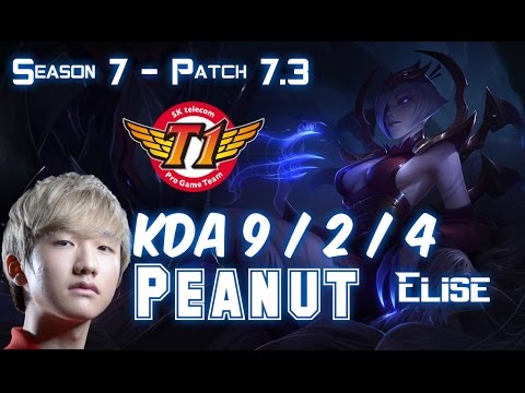 SKT T1 Peanut ELISE vs KHA'ZIX Jungle - Patch 7.3 KR Ranked