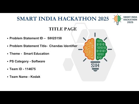 AI-Powered Chandas Identification System: SIH2025