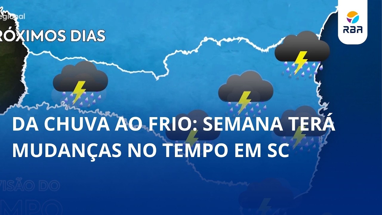 Da chuva ao frio: semana terá mudanças no tempo em SC