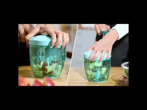 Plastic 1000 Ml Manual Vegetable Chopper With 6 Blades