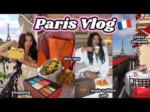 PARIS VLOG ♡ Shopping, Dior Spa, Hermes Custom Order Mini Kelly, Plaza Athenee & Louis Vuitton Cafe!