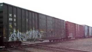 preview picture of video 'An IC and a WC unit on a CN train in Durand'