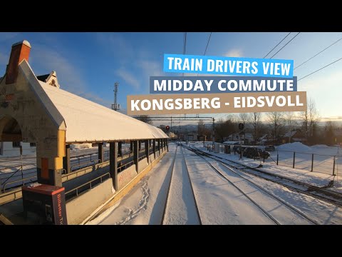 4K CABVIEW in 200km/h: Winterly midday commute from Kongsberg to Eidsvoll in Norway