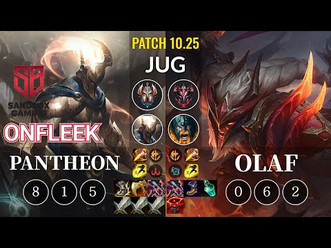 SB OnFleek Pantheon vs Olaf Jungle - KR Patch 10.25