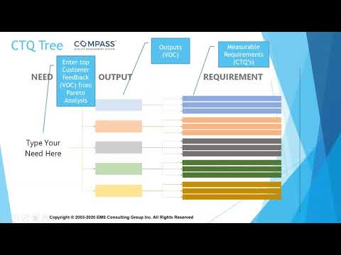 Kritisch für den Qualitätsbaum (CTQ-Baum) und die Stimme des Kunden (VOC)
