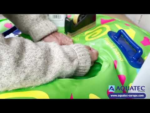 Aquatec Europe - Réparation sur un bord extérieur joint soudé en relief d’une bouée gonflable en PVC