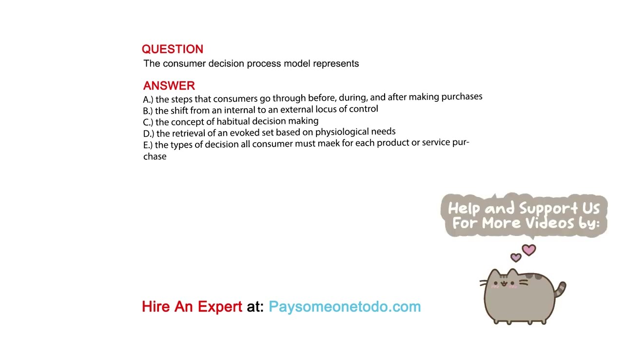 The consumer decision process model represents